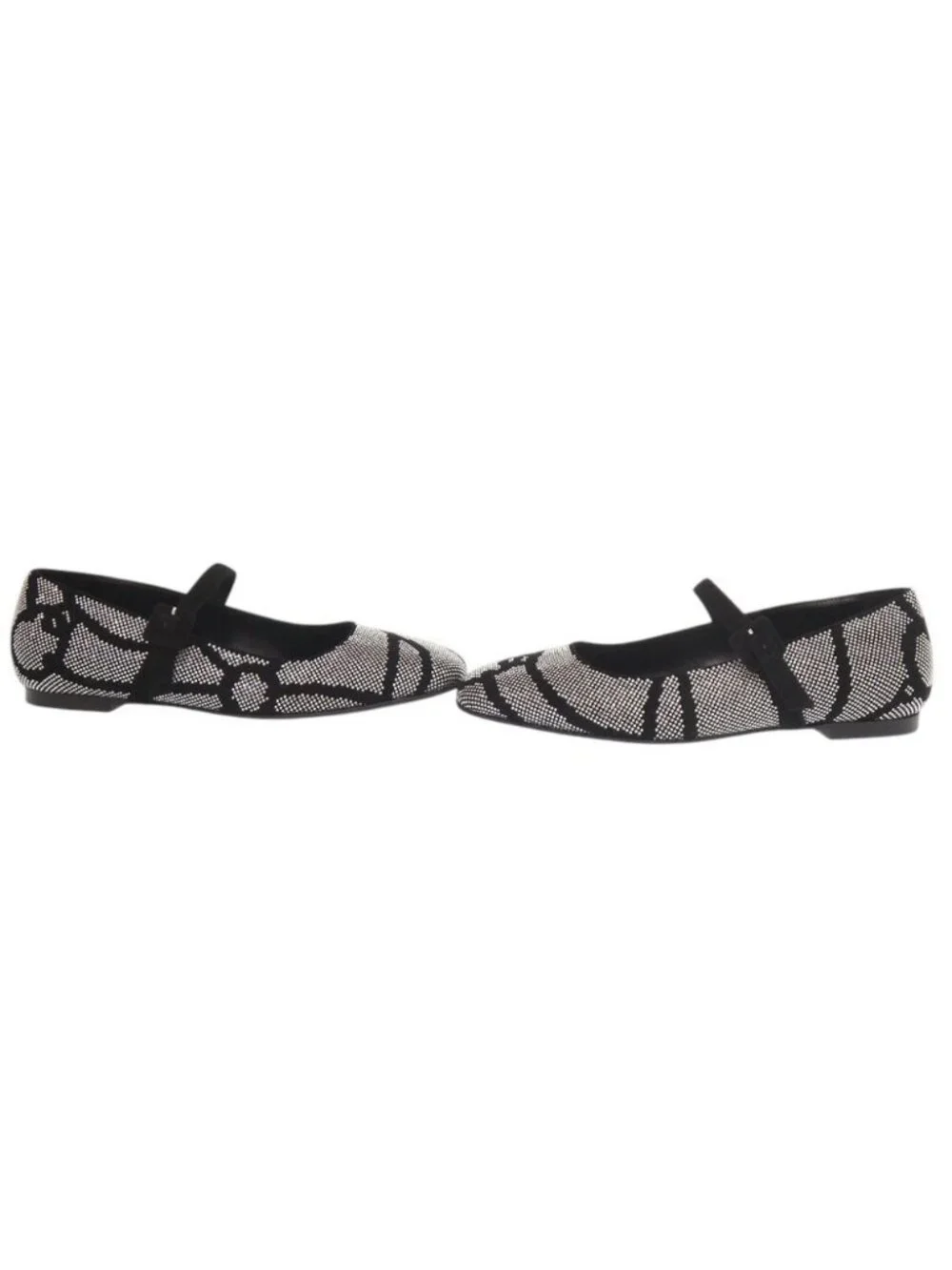 Hermes Light Ballet Flats 36 Suede Rhinestone Black Shoes Flat